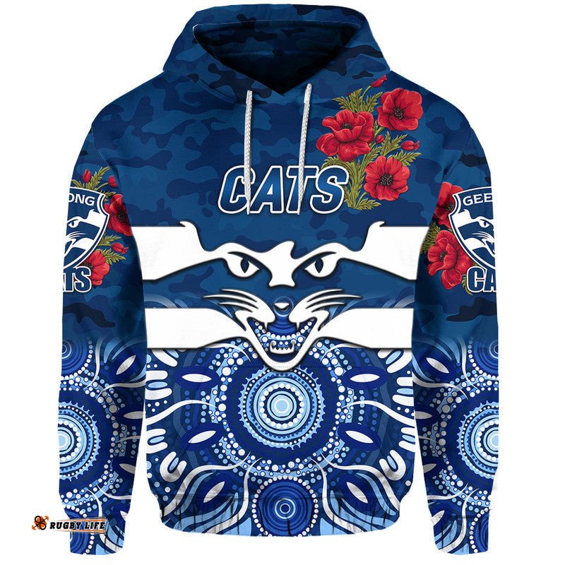 geelong cats anzac zip up and pullover hoodie indigenous vibes