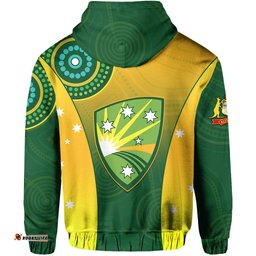 custom personalised cricket australia zip hoodie unique aboriginal