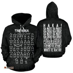New Zealand Rugby Haka Dance Hoodie Black