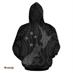 Aotearoa New Zealand Hoodie Patterns Maori Aotearoa Map