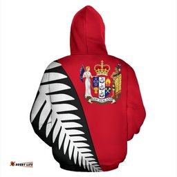 New Zealand Aotearoa Silver Fern Zip Hoodie Red