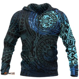 Maori Turtle Tattoo Hoodie, New Zealand Pullover Hoodie