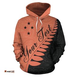 Aotearoa Silver Fern Hoodie Terracotta Custom Style Unlimited