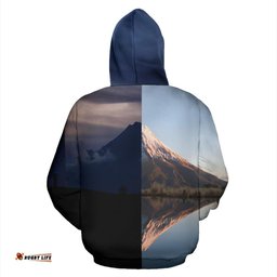 Mount Taranaki Day And Night New Zealand Hoodie