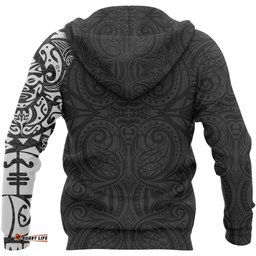 Maori Tattoo Zip Hoodie, New Zealand Lizard Full Zip Hoodie