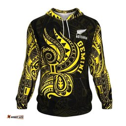 Gemini Zodiac Hoodie Aotearoa Maori Tattoo