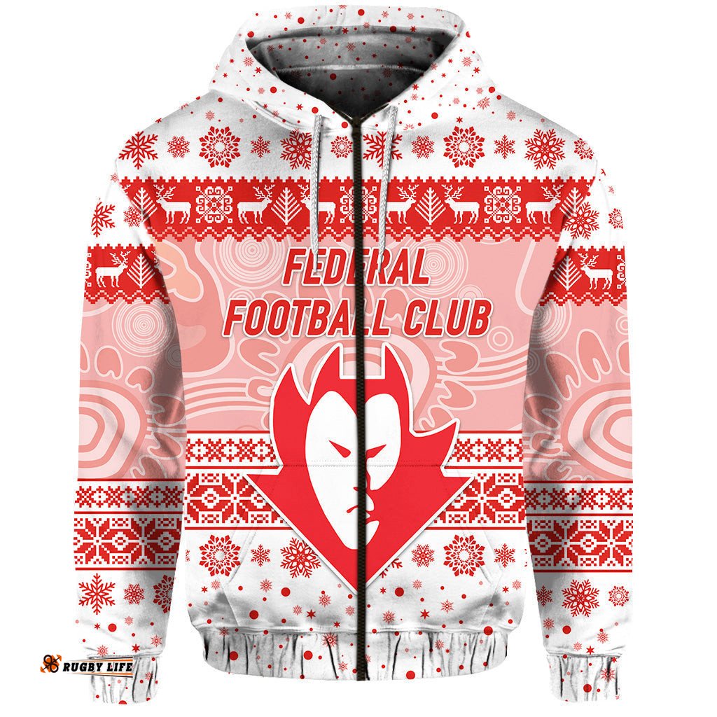 federal football club zip hoodie christmas simple style white