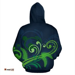 New Zealand Silver Fern Zip Up Hoodie Green