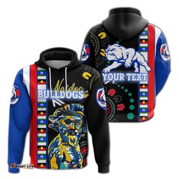 Custom Personalised Western Football Bulldogs Hoodie NAIDOC Week Indigenous