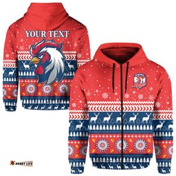 custom personalised roosters zip hoodie merry christmas sydney