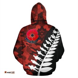 Lest We Forget New Zealand Hoodie Red Camo