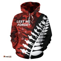 Lest We Forget New Zealand Hoodie Red Camo