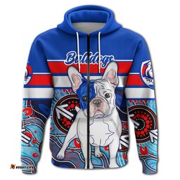 Custom Personalised Western Football Bulldogs Zip Hoodie Aboriginal Sport Style