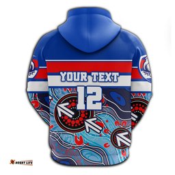 Custom Personalised Western Football Bulldogs Zip Hoodie Aboriginal Sport Style