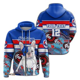 Custom Personalised Western Football Bulldogs Zip Hoodie Aboriginal Sport Style