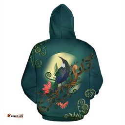 New Zealand Tui Bird Zip Hoodie