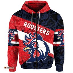 ti tree roosters zip hoodie sporty indigenous