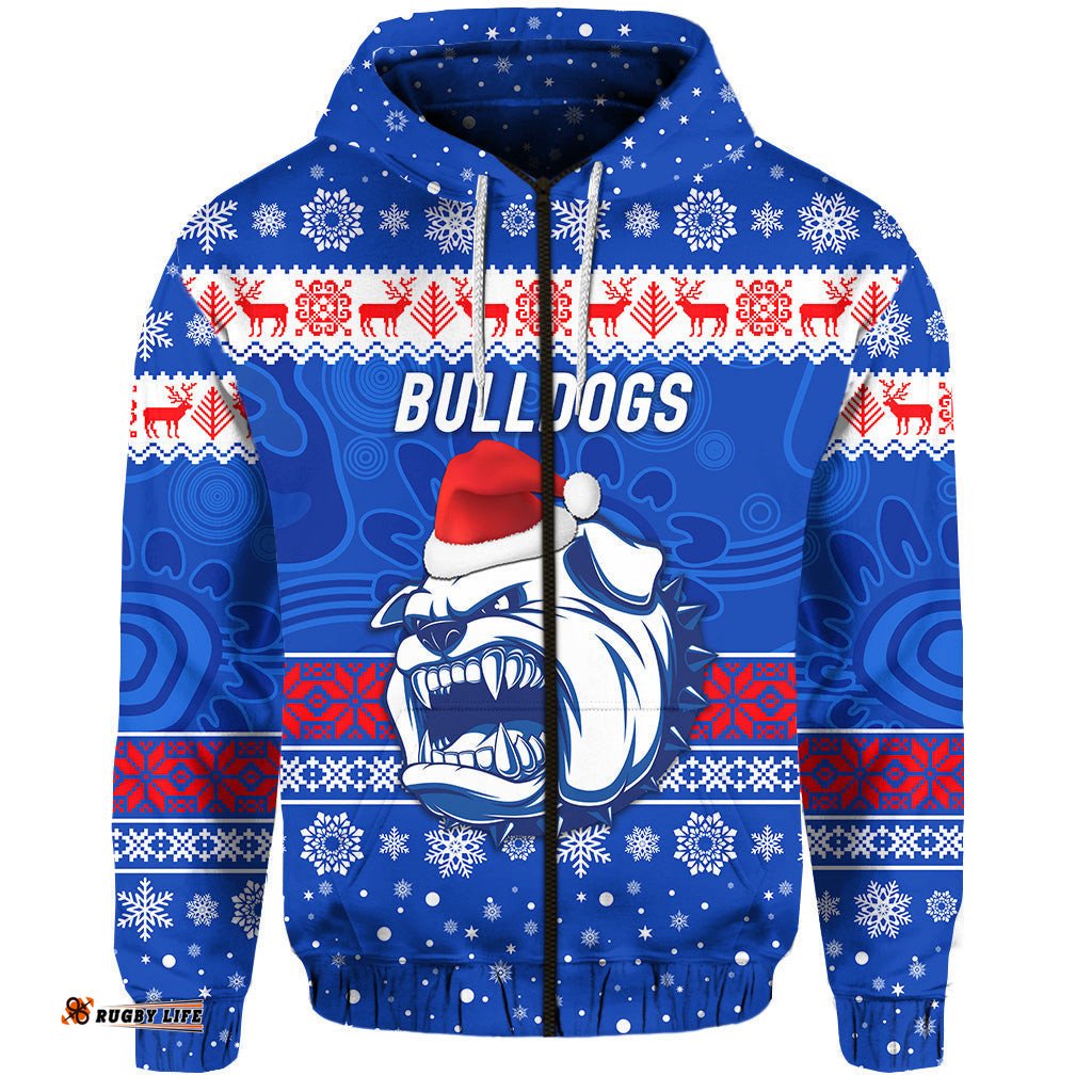 custom personalised western bulldogs zip hoodie christmas simple style