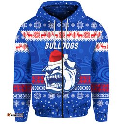 custom personalised western bulldogs zip hoodie christmas simple style