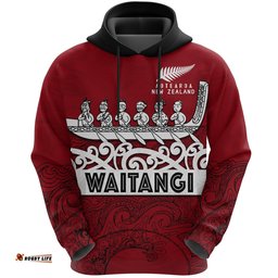 New Zealand Waitangi Hoodie Waka