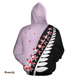 Haka Santa Fern Christmas New Zealand Hoodie Angel Pink