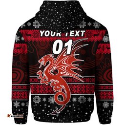 custom personalised st george illawarra dragons zip hoodie christmas simple style black