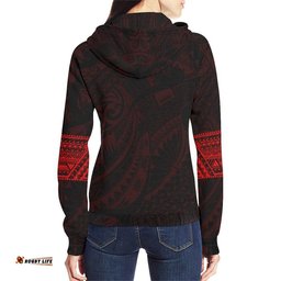 Aotearoa Maori Tattoo All Over Zip Hoodie Red