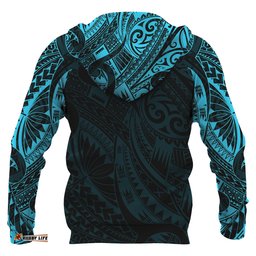 Hei Tiki Maori Tattoo All Over Hoodie Blue