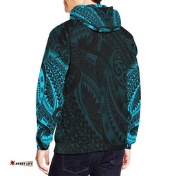 Hei Tiki Maori Tattoo All Over Hoodie Blue