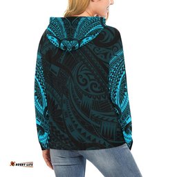 Hei Tiki Maori Tattoo All Over Hoodie Blue