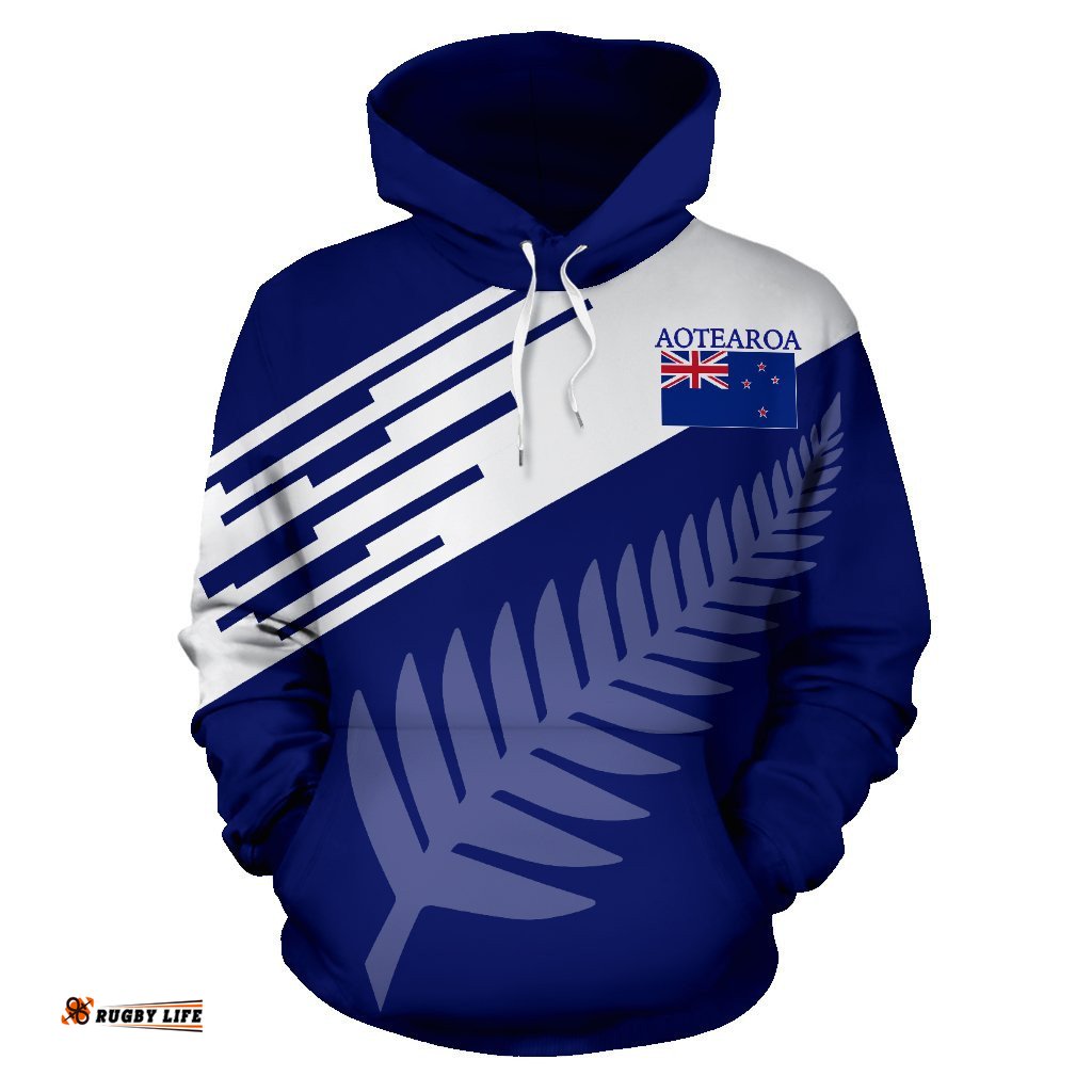 New Zealand Aotearoa Hoodie Silver Fern