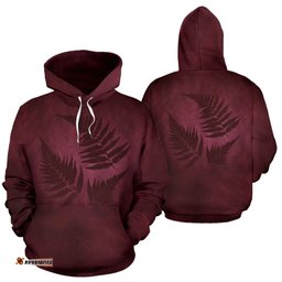 Burgundy New Zealand Fern Hoodie