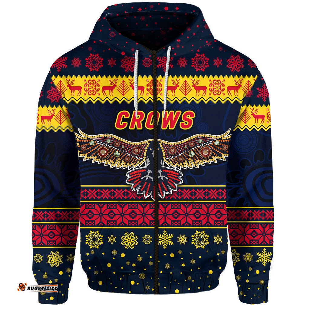 adelaide crows zip hoodie christmas simple style