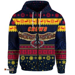 adelaide crows zip hoodie christmas simple style