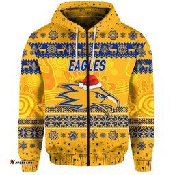 west coast eagles zip hoodie christmas simple style gold