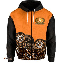 custom personalised and number perth scorchers zip hoodie cricket aboriginal style