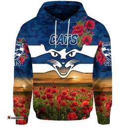 custom personalised geelong cats anzac zip up and pullover hoodie poppy vibes
