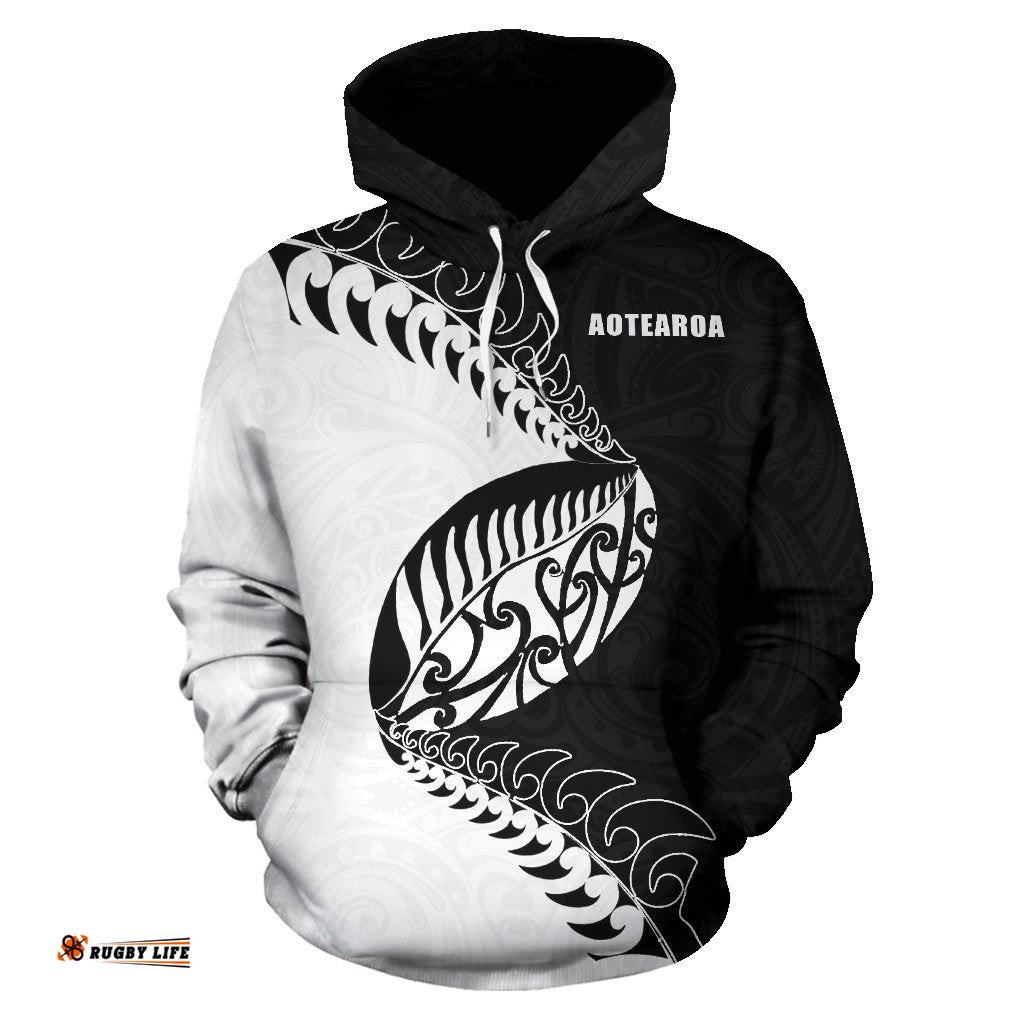 New Zealand Rugby Hoodie, Aotearoa Rugby Fern Pullover Hoodie