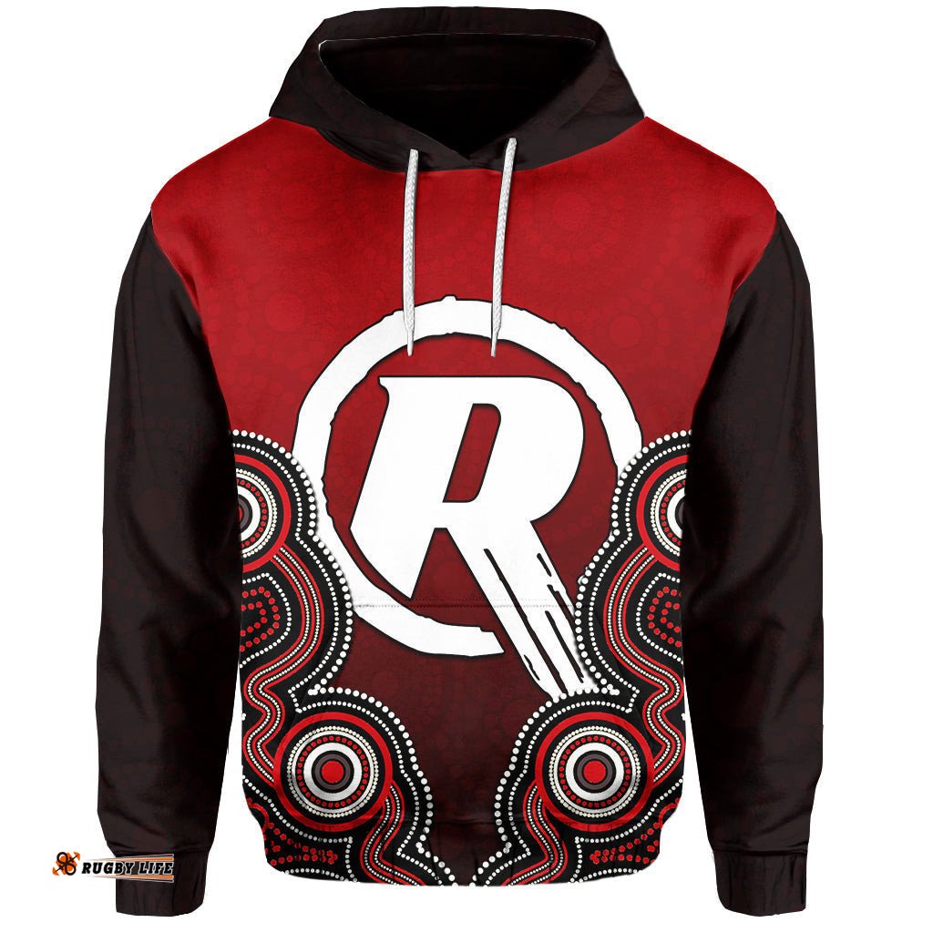 custom personalised and number melbourne renegades hoodie cricket aboriginal style