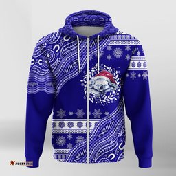 australian koala aboriginal art mix snow pattern christmas zip hoodie