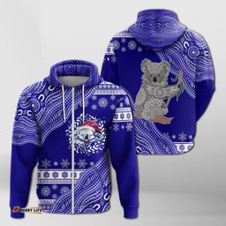australian koala aboriginal art mix snow pattern christmas zip hoodie