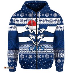 geelong cats zip hoodie christmas simple style