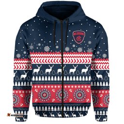 custom personalised demons christmas zip hoodie indigenous melbourne football