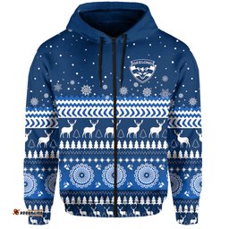 custom personalised cats christmas zip hoodie indigenous geelong football
