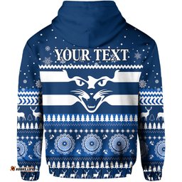 custom personalised cats christmas zip hoodie indigenous geelong football