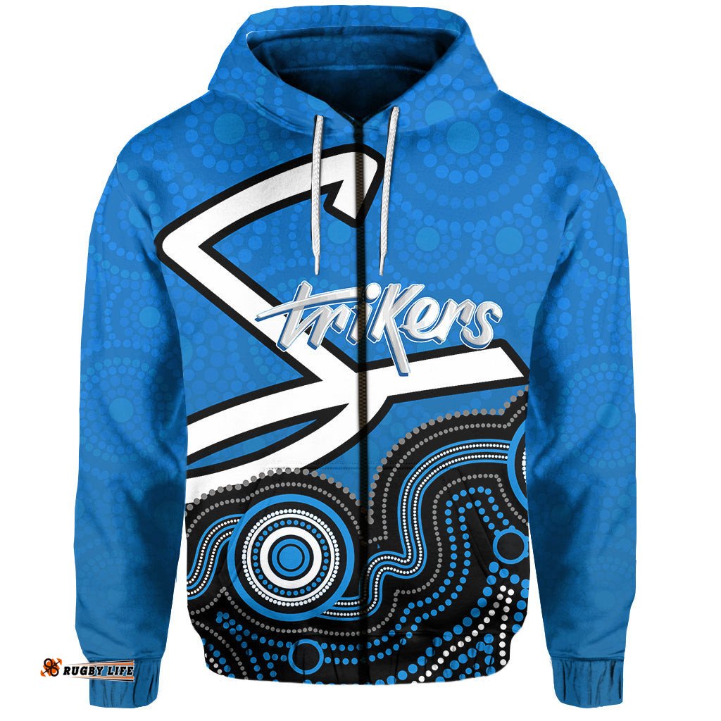 custom personalised and number adelaide strikers zip hoodie cricket aboriginal style