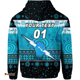 custom personalised port adelaide power zip hoodie christmas simple style
