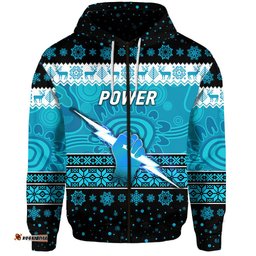 custom personalised port adelaide power zip hoodie christmas simple style