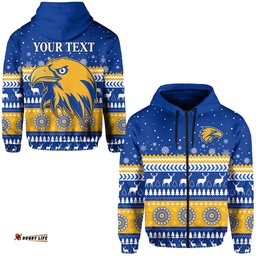 custom personalised eagles christmas zip hoodie indigenous west coast