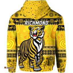 richmond tigers zip hoodie christmas simple style yellow